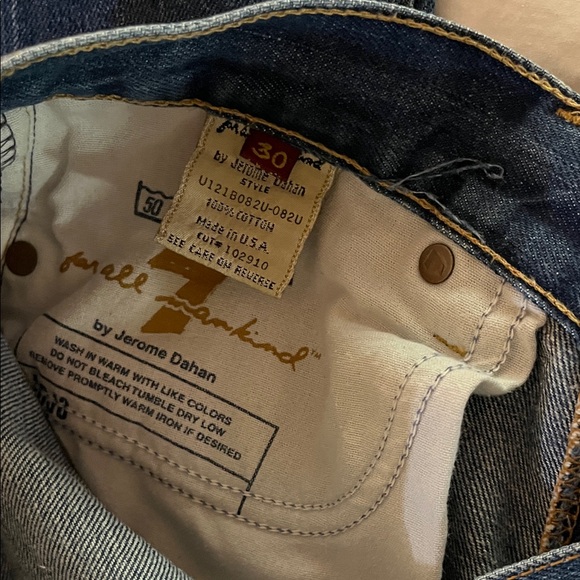 7 For All Mankind Blue Wide Leg Crop Denim - Picture 2 of 13